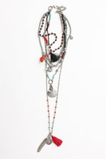 Feather Fringe Multi - Layered Necklace - p3 Boutique