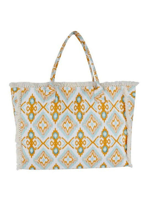 Fringe Edge Boho Printed Fashion Tote - p3 Boutique