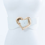 GOLD HEART SHAPED BUCKLE FASHION BELT - p3 Boutique