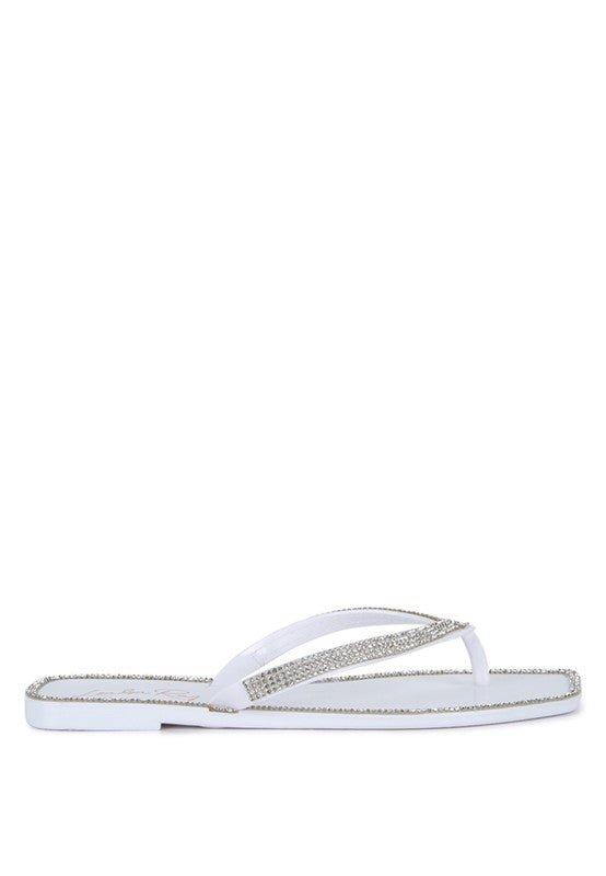 Golightly Diamante Stud Detail Thong Flats - p3 Boutique