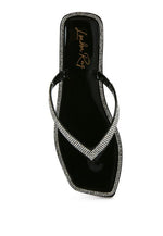 Golightly Diamante Stud Detail Thong Flats - p3 Boutique