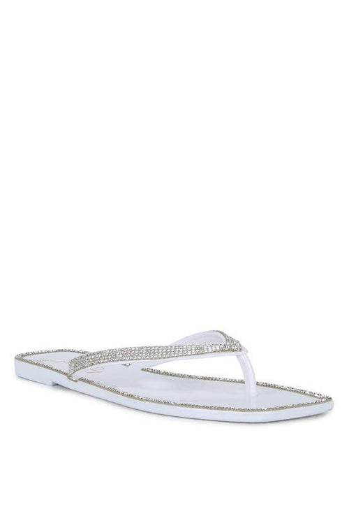 Golightly Diamante Stud Detail Thong Flats - p3 Boutique