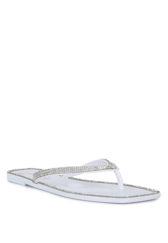 Golightly Diamante Stud Detail Thong Flats - p3 Boutique