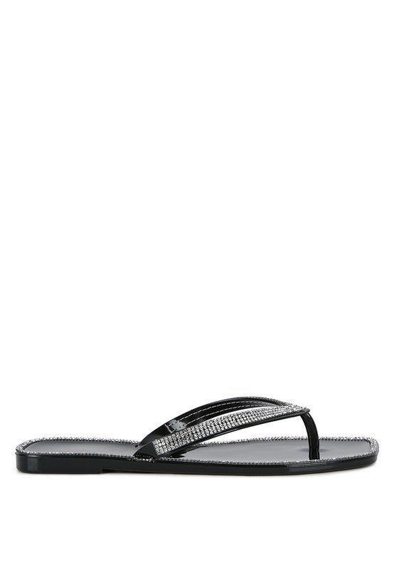 Golightly Diamante Stud Detail Thong Flats - p3 Boutique