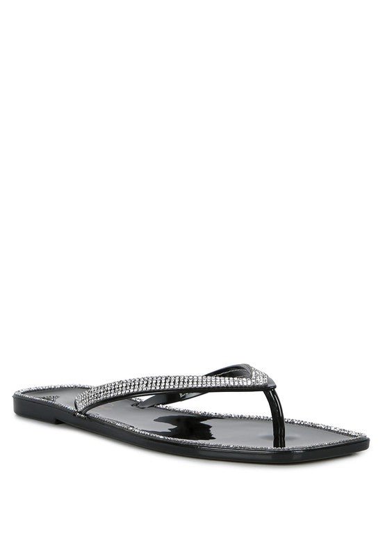 Golightly Diamante Stud Detail Thong Flats - p3 Boutique