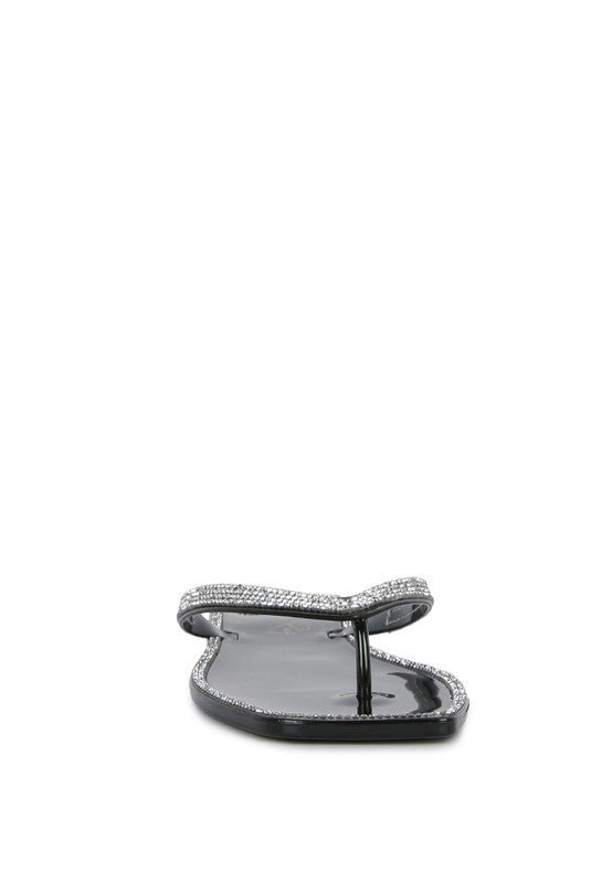 Golightly Diamante Stud Detail Thong Flats - p3 Boutique