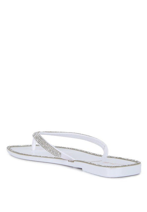 Golightly Diamante Stud Detail Thong Flats - p3 Boutique