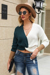 Green and White Batwing Sleeve Sweater - p3 Boutique