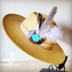 Guinea Marabou Feather&TurqSlab Hatband Choice Hat - p3 Boutique