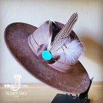 Guinea Marabou Feather&TurqSlab Hatband Choice Hat - p3 Boutique