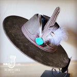 Guinea Marabou Feather&TurqSlab Hatband Choice Hat - p3 Boutique