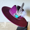 Guinea Marabou Feather&TurqSlab Hatband Choice Hat - p3 Boutique