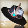 Guinea Marabou Feather&TurqSlab Hatband Choice Hat - p3 Boutique