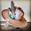 Guinea Marabou Feather&TurqSlab Hatband Choice Hat - p3 Boutique