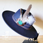 Guinea Marabou Feather&TurqSlab Hatband Choice Hat - p3 Boutique