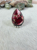 Handmade Sterling Silver Red Rose Dahlia Adjustabl - p3 Boutique