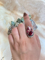 Handmade Sterling Silver Red Rose Dahlia Adjustabl - p3 Boutique