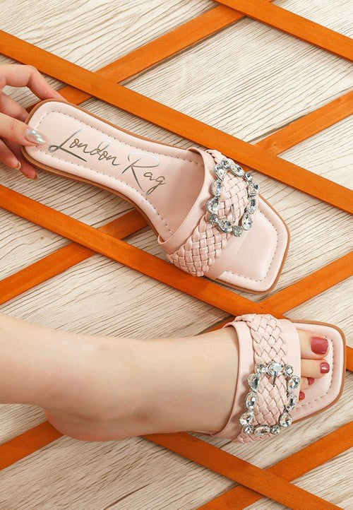 Hazbin Diamante Flat Sandals - p3 Boutique