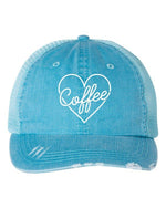 Heart and Coffee Embroidered Trucker Hat - p3 Boutique