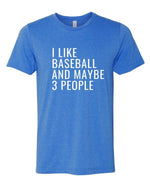 I Only Like Baseball and 3 People Graphic Tee - p3 Boutique