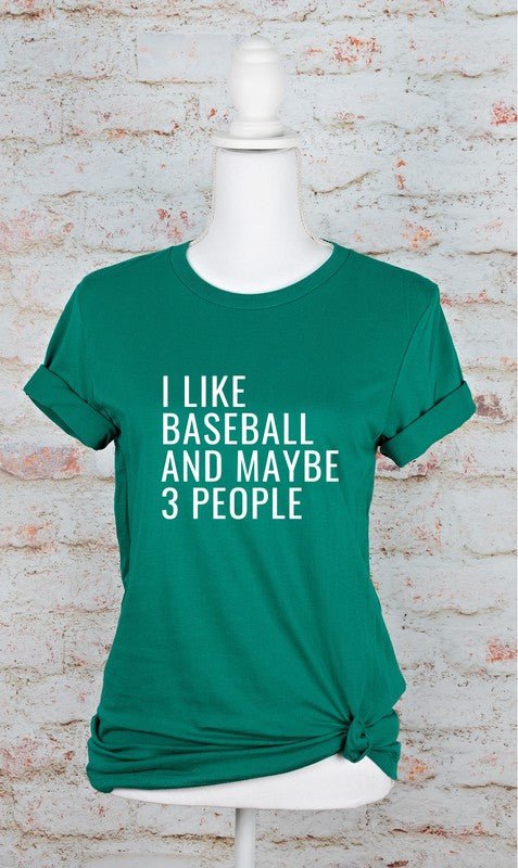 I Only Like Baseball and 3 People Graphic Tee - p3 Boutique
