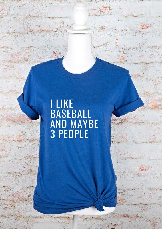 I Only Like Baseball and 3 People Graphic Tee - p3 Boutique
