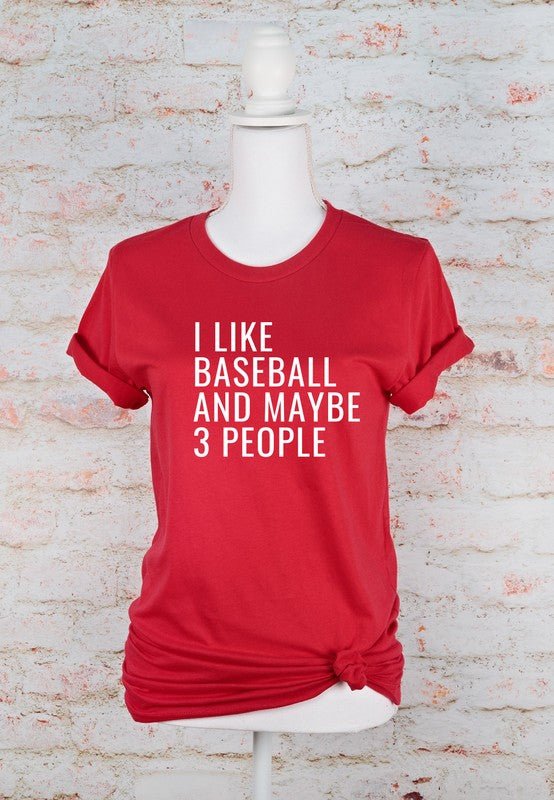 I Only Like Baseball and 3 People Graphic Tee - p3 Boutique
