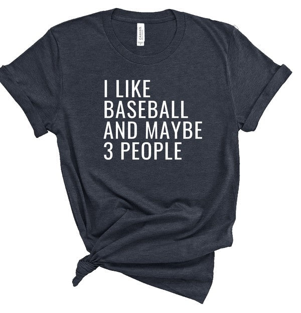 I Only Like Baseball and 3 People Graphic Tee - p3 Boutique