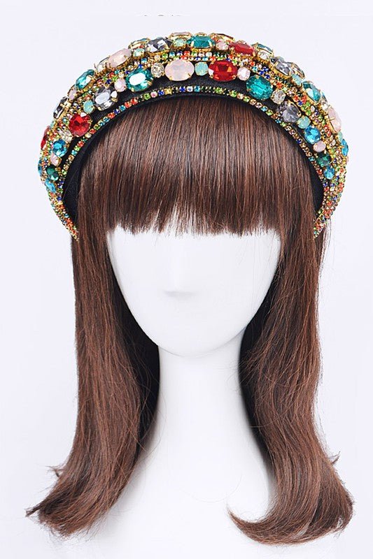 Iconic Mix Crystal Puffy Statement Headband - p3 Boutique