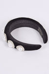 Iconic Pearl Stone Puffy Velvet Headband - p3 Boutique