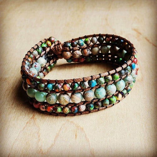 Impression Jasper Woven Bracelet Multi Color - p3 Boutique