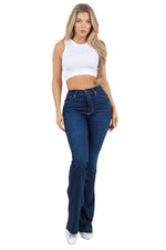 Judy Boot Cut Jean in Dark Blue Denim - p3 Boutique