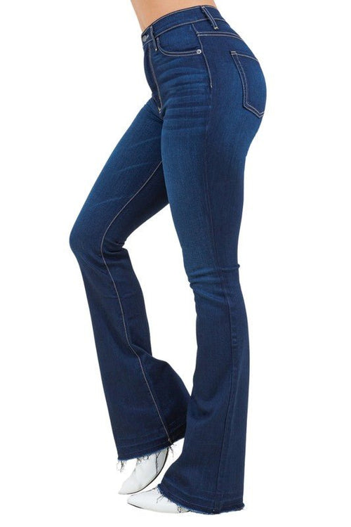 Judy Boot Cut Jean in Dark Blue Denim - p3 Boutique