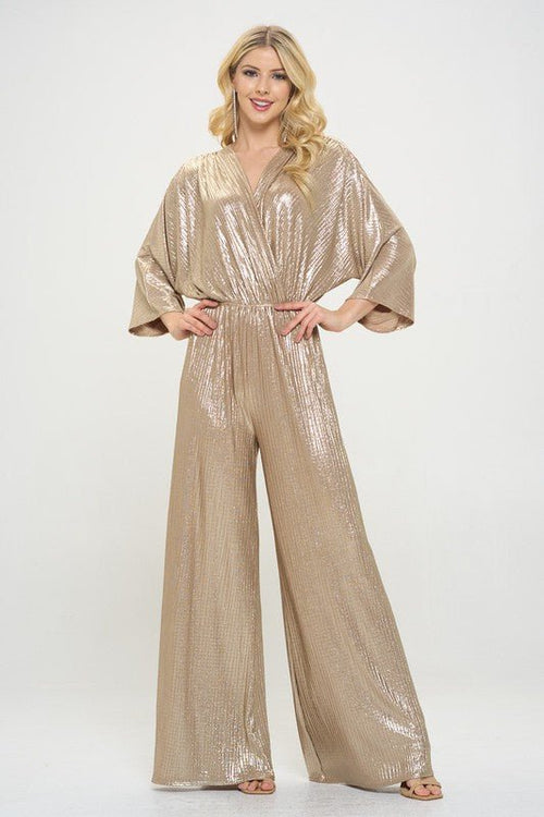 Kimono Sleeve Wide Leg Jumpsuit - p3 Boutique