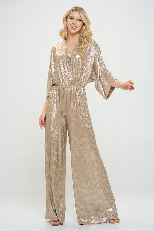 Kimono Sleeve Wide Leg Jumpsuit - p3 Boutique
