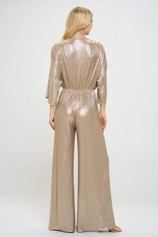 Kimono Sleeve Wide Leg Jumpsuit - p3 Boutique