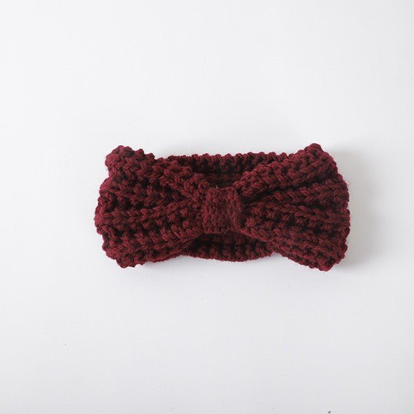 KNITTED BOW WINTER HEAD BAND - p3 Boutique