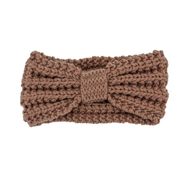 KNITTED BOW WINTER HEAD BAND - p3 Boutique