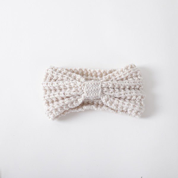 KNITTED BOW WINTER HEAD BAND - p3 Boutique
