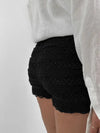 Lace Bow Elastic Waist Shorts - p3 Boutique