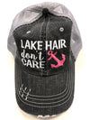 Lake Hair Don't Care Blue Anchor Trucker Hat - p3 Boutique
