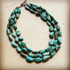Large Triple Strand Natural Turq Copper Necklace - p3 Boutique