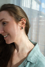 Leaf Studs - Dark Green - p3 Boutique