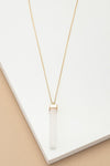 LONG BAR NATURAL STONE PENDANT NECKLACE - p3 Boutique