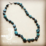 Long Natural Turquoise and Wood Layering Necklace - p3 Boutique