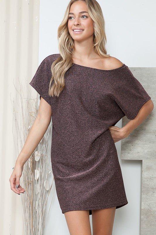Lurex Low V Back Dress - p3 Boutique