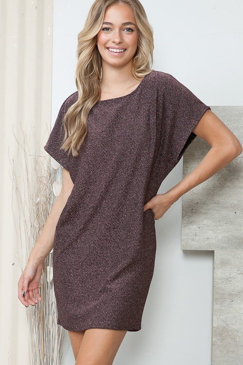 Lurex Low V Back Dress - p3 Boutique