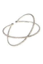 LUXURY CROSSED ADJUSTABLE RHINESTONE BRACELET - p3 Boutique