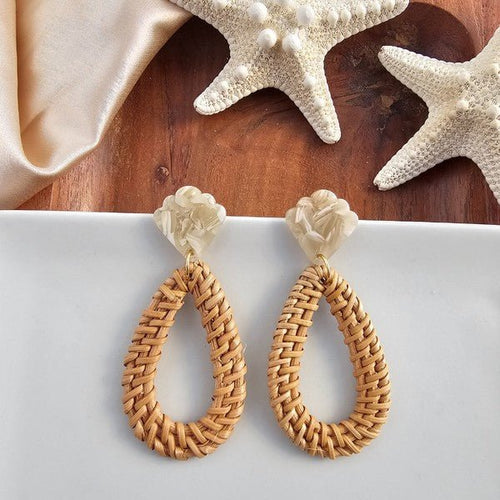 Malia Earrings - Dark Rattan - p3 Boutique