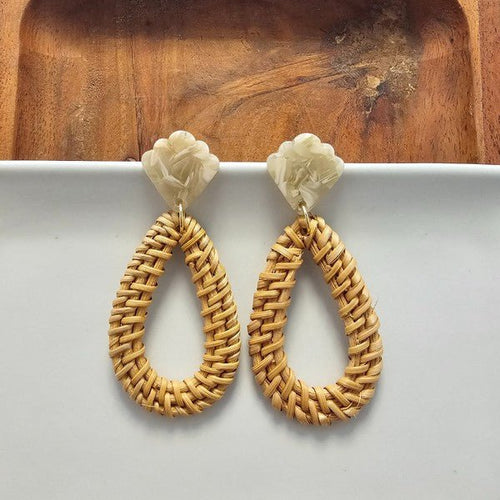 Malia Earrings - Dark Rattan - p3 Boutique